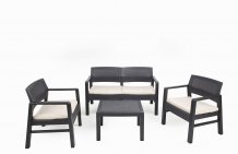 Набор мебели "JAVA CON CUSCINO" с подушками, антрацит, арт. 05411