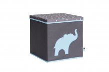Фото товара Коробка-ящик для игрушек с крышкой , серая, рисунок слон, Store It, арт.672425