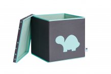Коробка-ящик для игрушек с крышкой , серая, рисунок черепаха, Store It, арт.672449