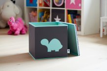 Фото товара Коробка-ящик для игрушек с крышкой , серая, рисунок черепаха, Store It, арт.672449