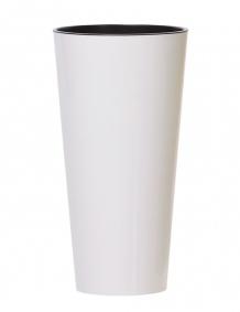 Кашпо с контейнером Tubus Slim Shine диаметр 25 см высота 47,6 см цвет белый