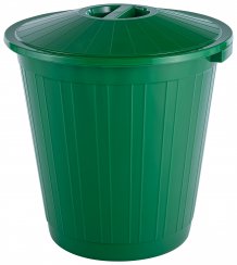Бак пластиковый с крышкой, 70 л, цвет зеленый