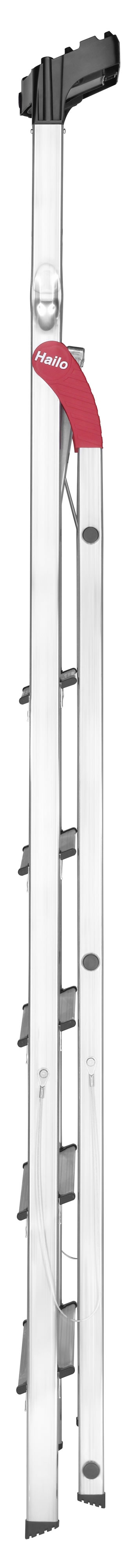 Фото товара Стремянка алюминиевая Hailo L60 StandartLine, 6 ступеней, с лотком для инструментов, арт. 8160-607